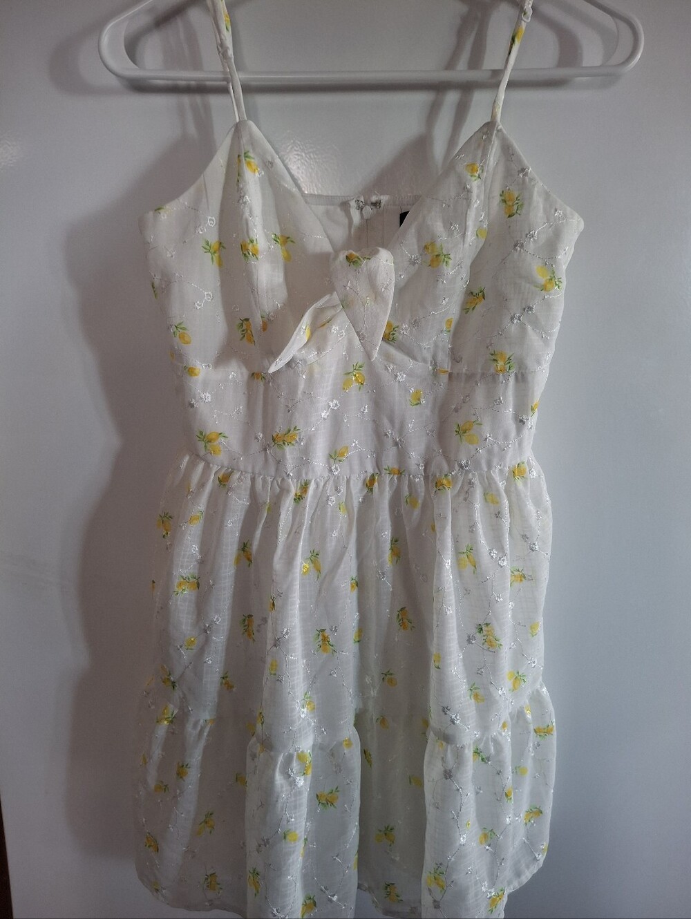 Trixxi White Sundress with Yellow Floral Pattern